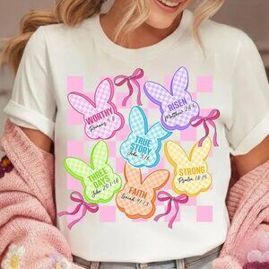 Cute Bunny Shirt, Easter Christian Graphic Tee, Easter Gift